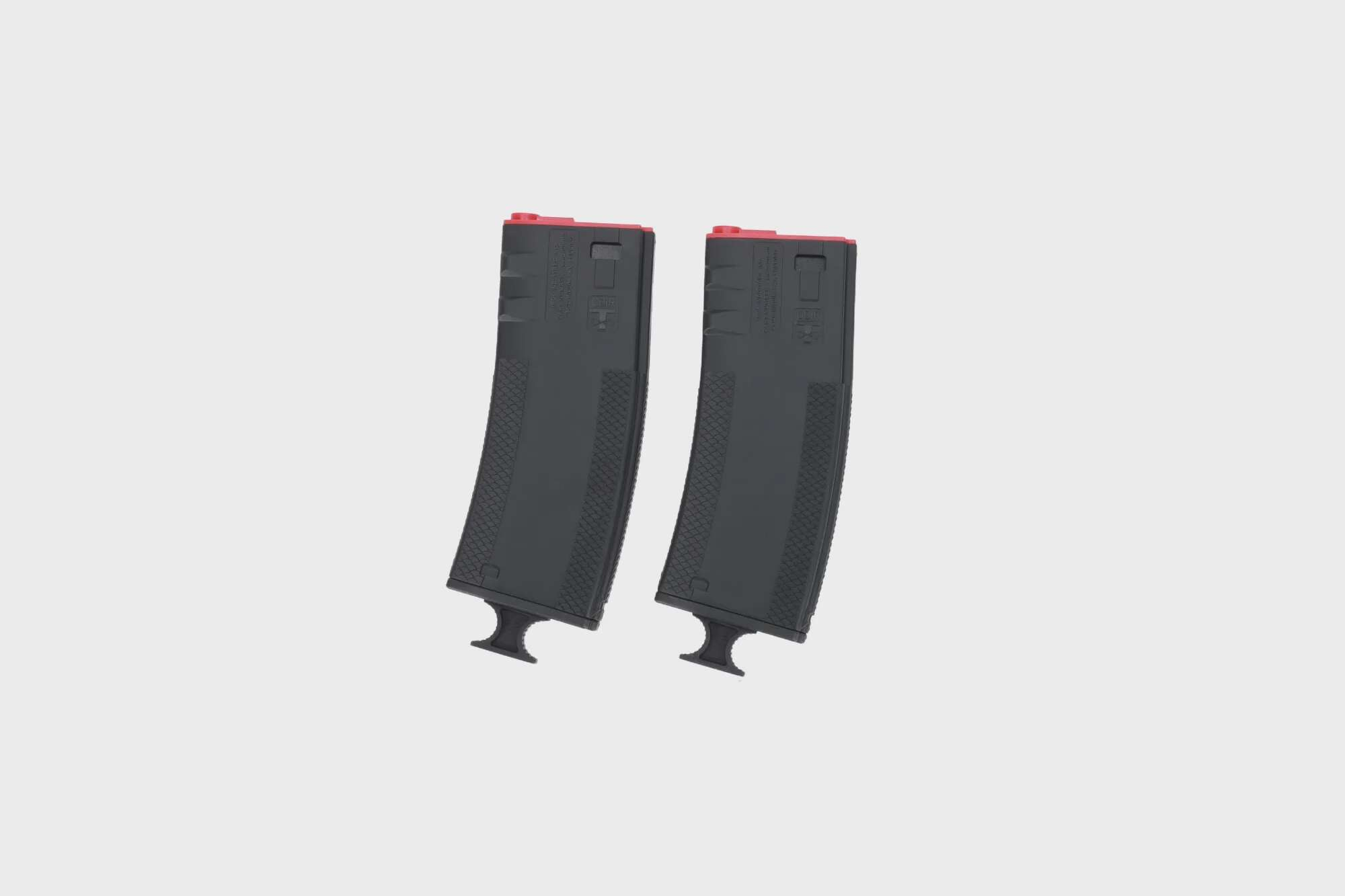 Set of 2 mid-cap 250-ball King Arms x Troy Battlemag magazines for M4/M16 type replicas
