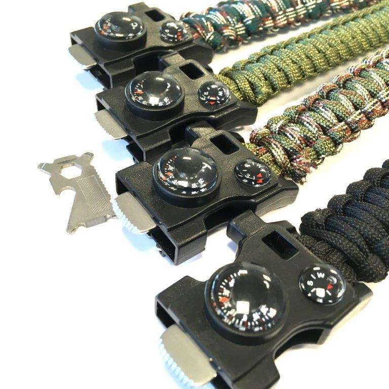 Paracord Armband kraftigt utförande med fiskekit mm