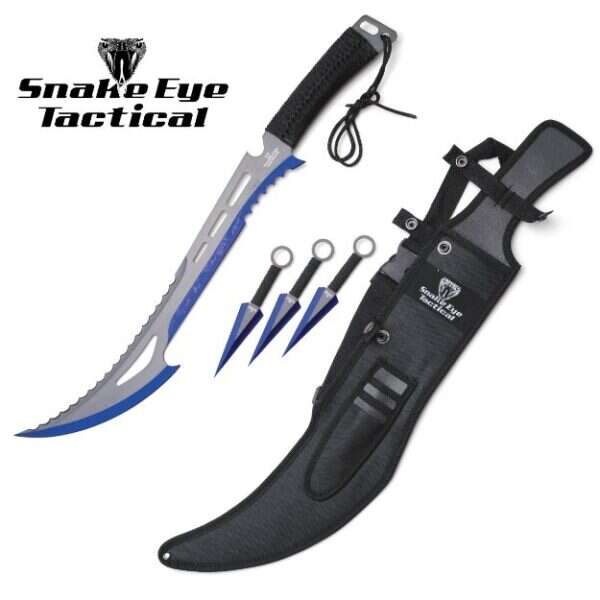 Snake Eye Tactical - Ninja Sword With Throwing Knife Set - HK-123BKB