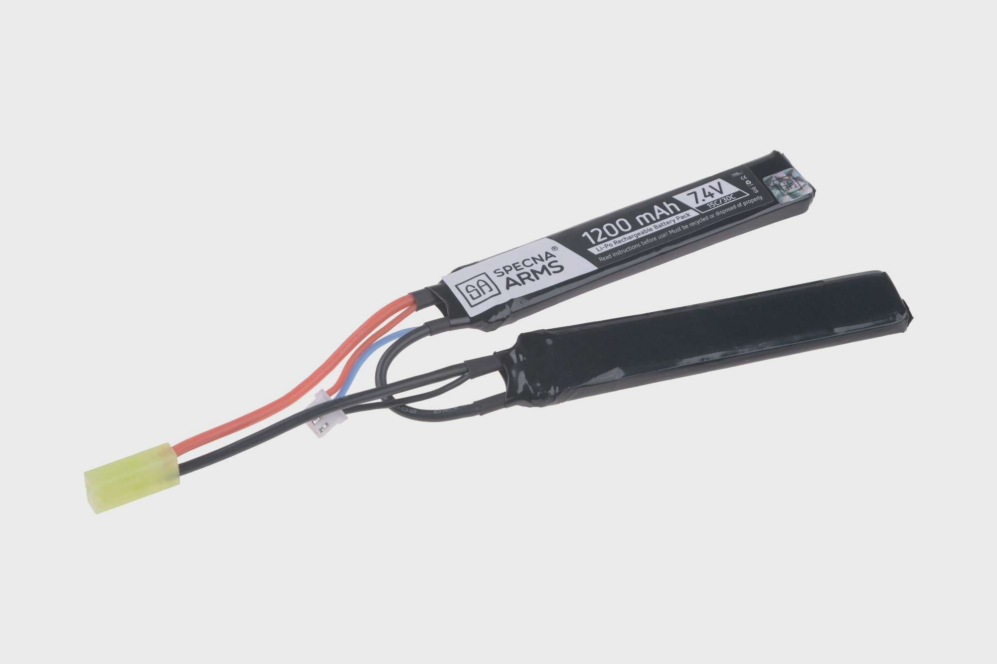 LiPo 7,4V 1200mAh 15/30C Battery - Butterfly Configuration