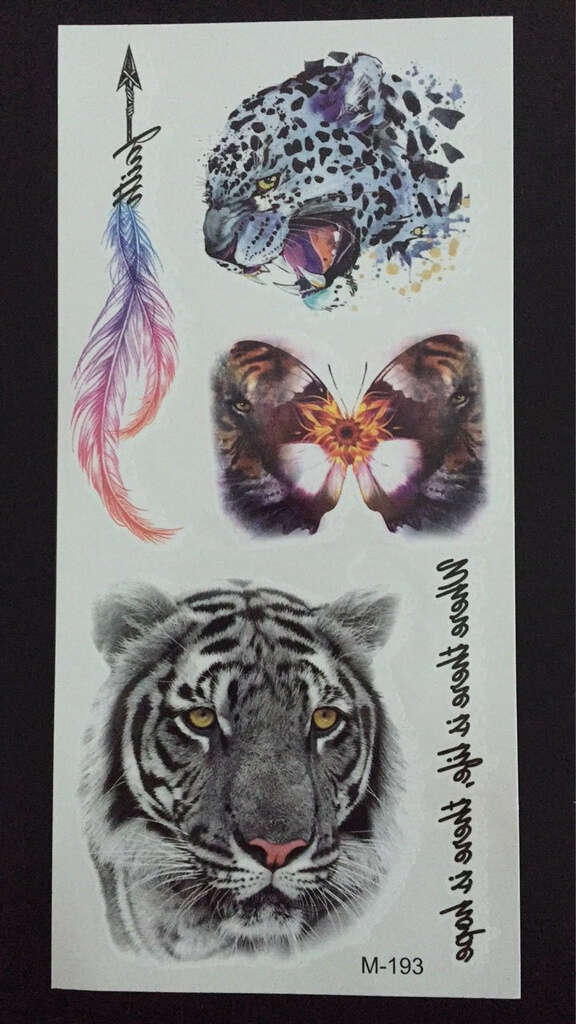 Tillfällig Tatuering 19 x 9cm - tigrar