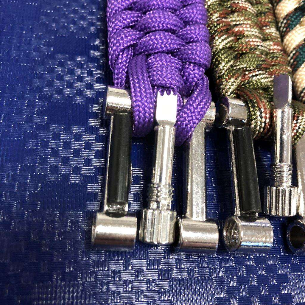 Armband av Paracord tändstål kompass - LILA