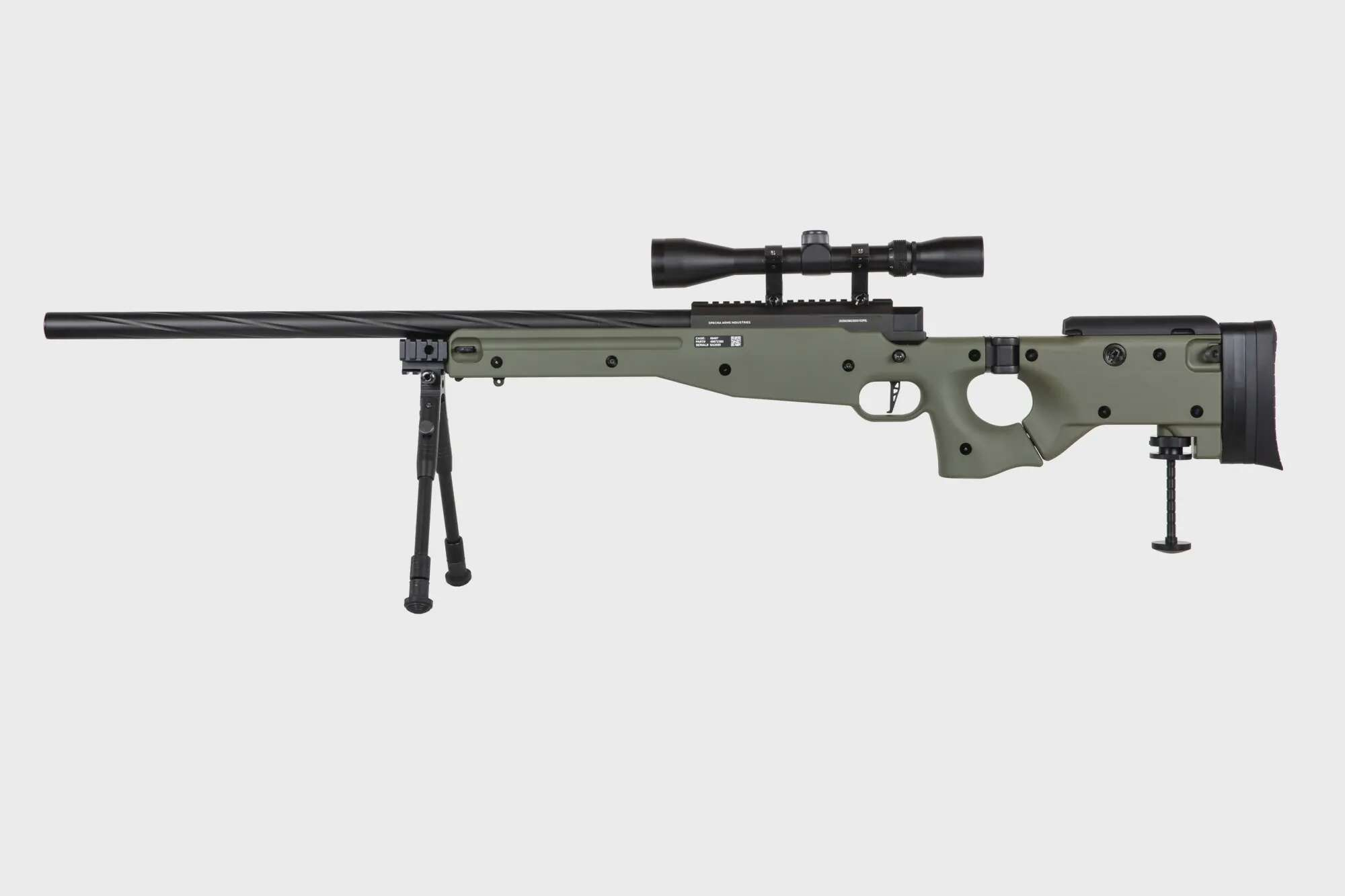 Specna Arms SA-S14 sniper airsoft rifle with scope and bipod Olive