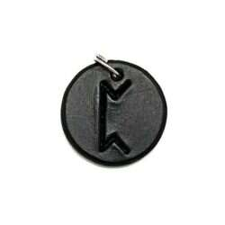 Handmade pendant with nordic rune made of swedish leather
