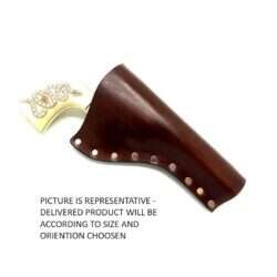 JJ Custom Works - Colt .45 Peacemaker Holster - Right - 2.25" - Brown - Plain - Nickel Studs