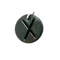 Handmade pendant with nordic rune made of swedish leather