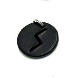 Handmade pendant with nordic rune made of swedish leather