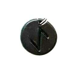 Handmade pendant with nordic rune made of swedish leather