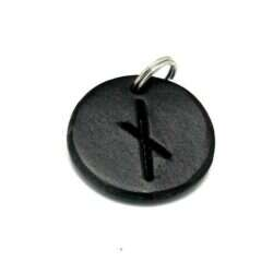 Handmade pendant with nordic rune made of swedish leather