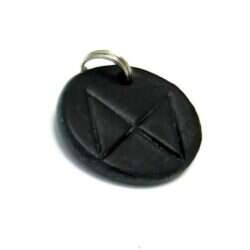 Handmade pendant with nordic rune made of swedish leather