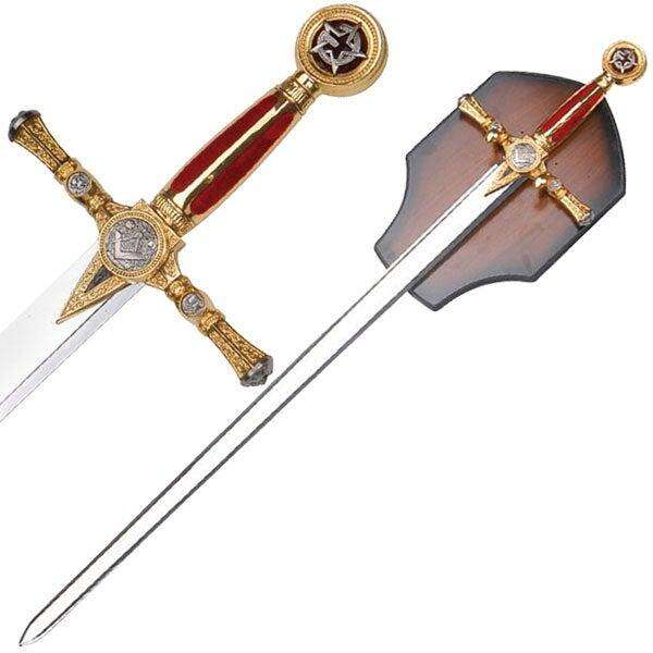 Master Cutlery KS-4915 medeltida svärd med träplakett – totallängd 45" (ca 114 cm), blad 35" rostfritt stål 3 Master Cutlery - KS-4915 - Medieval sword 45" overall