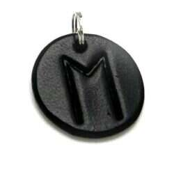 Handmade pendant with nordic rune made of swedish leather