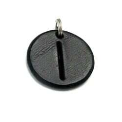 Handmade pendant with nordic rune made of swedish leather