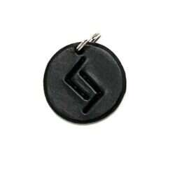 Handmade pendant with nordic rune made of swedish leather