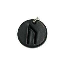 Handmade pendant with nordic rune made of swedish leather
