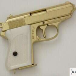NON FIRING REPLICA - DENIX - WALTHER PPK - GOLD - WORKING MECHANISM