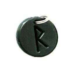 Handmade pendant with nordic rune made of swedish leather
