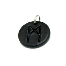 Handmade pendant with nordic rune made of swedish leather