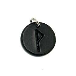 Handmade pendant with nordic rune made of swedish leather