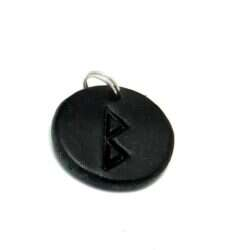 Handmade pendant with nordic rune made of swedish leather