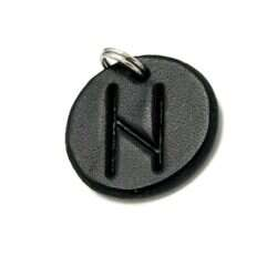 Handmade pendant with nordic rune made of swedish leather