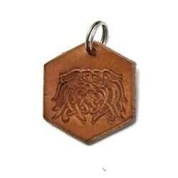 Handmade pendant with Hugin & Munin made of swedish leather