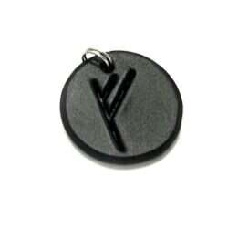 Handmade pendant with nordic rune made of swedish leather