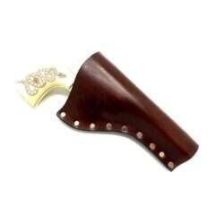 JJ Custom Works - Colt .45 Peacemaker Holster - Right - 4.75" - Brown - Plain - Nickel Studs