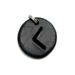 Handmade pendant with nordic rune made of swedish leather