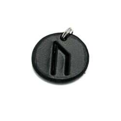 Handmade pendant with nordic rune made of swedish leather