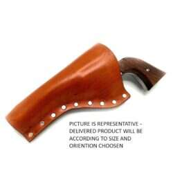 JJ Custom Works - Colt .45 Peacemaker Holster - Right - 2.25" - LightBrown - Plain - Nickel Studs