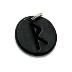 Handmade pendant with nordic rune made of swedish leather