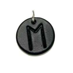 Handmade pendant with nordic rune made of swedish leather