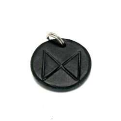 Handmade pendant with nordic rune made of swedish leather