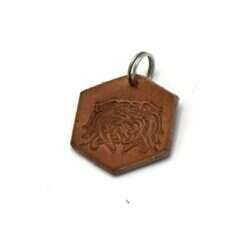 Handmade pendant with Hugin & Munin made of swedish leather