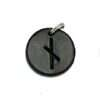 Handmade pendant with nordic rune made of swedish leather