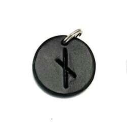 Handmade pendant with nordic rune made of swedish leather