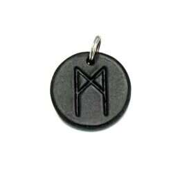 Handmade pendant with nordic rune made of swedish leather