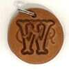Handmade pendant of swedish leather with old english letter