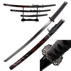 Samuari sword set with stand