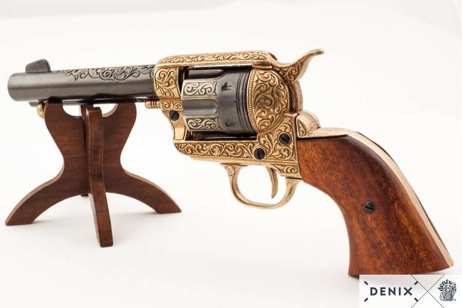 CAL.45 Peacemaker revolver replika 4,75", USA 1873 guld 11 CAL.45 Peacemaker revolver replica 4,75", USA 1873 Gold