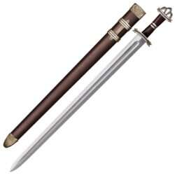 Cold Steel Damascus Viking Sword W. Leather Scabbard