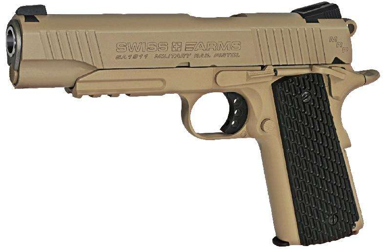 Swiss Arms -1911 Military Rail - Replica Airgun pistol - Blowback - co2 - 4.5mm