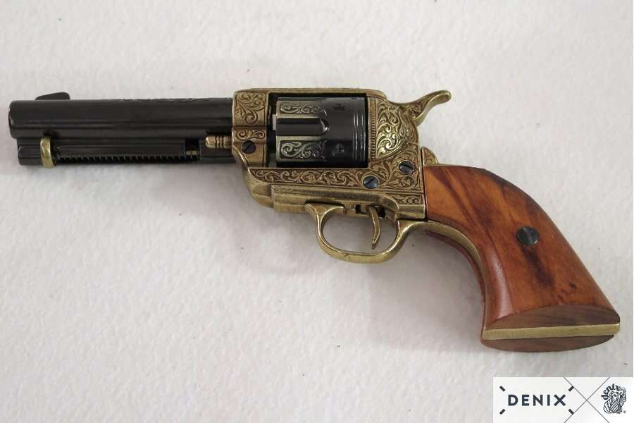 CAL.45 Peacemaker revolver replika 4,75", USA 1873 guld 4 CAL.45 Peacemaker revolver replica 4,75", USA 1873 Gold