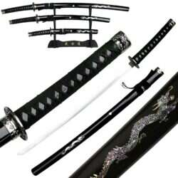 Samurai sword - set of 3 incl. display