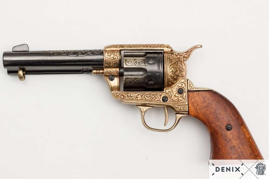 CAL.45 Peacemaker revolver replika 4,75", USA 1873 guld 8 CAL.45 Peacemaker revolver replica 4,75", USA 1873 Gold