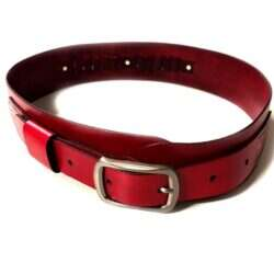 Svenskt Handgjort Revolverbälte - Röd - 18patroner - 90cm - Premium Vegitabiliskt garvat Tärnsjöläder