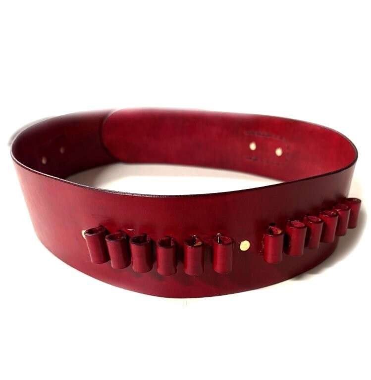 Svenskt Handgjort Revolverbälte - Röd - 18patroner - 110cm - Premium Vegitabiliskt garvat Tärnsjöläder 9 Svenskt Handgjort Revolverbälte - Röd - 18patroner - 110cm - Premium Vegitabiliskt garvat Tärnsjöläder