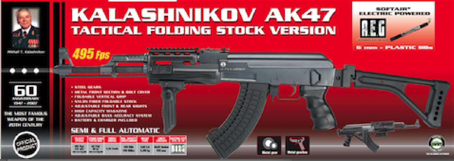 Airsoft Replica of AK47 Kalashnikov taktisk modell med fällbar stock 4 Airsoft Replica of AK47 Kalashnikov taktisk modell med fällbar stock