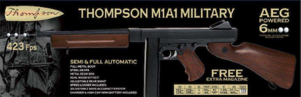 Thompson M1A1 Airsoft Replica SMG WWII - 2 Magasin - AEG - 6MM 4 Thompson M1A1 Airsoft Replica SMG WWII - 2 Magasin - AEG - 6MM